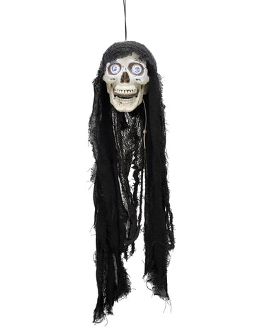 Svetlá a zvuková animovaná dekorácia lebky 70 cm