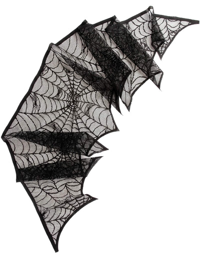 Dekorácia pavučina z čiernej čipky 43 cm x 2,50 m