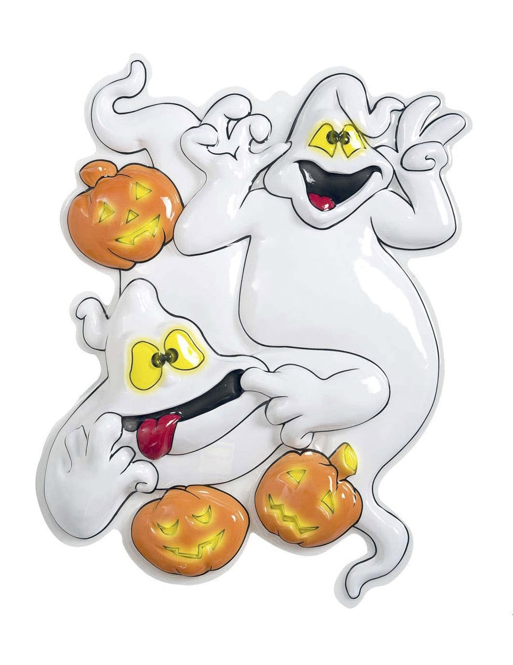 Décoration murale fantômes et citrouilles pour Halloween blanc et orange