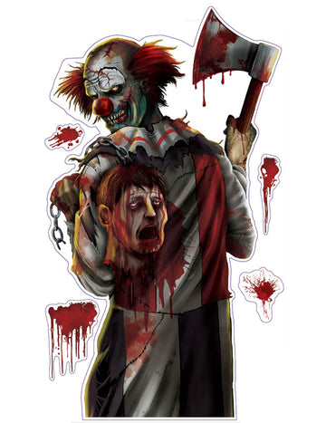 Halloween krvavá klaunská nálepka