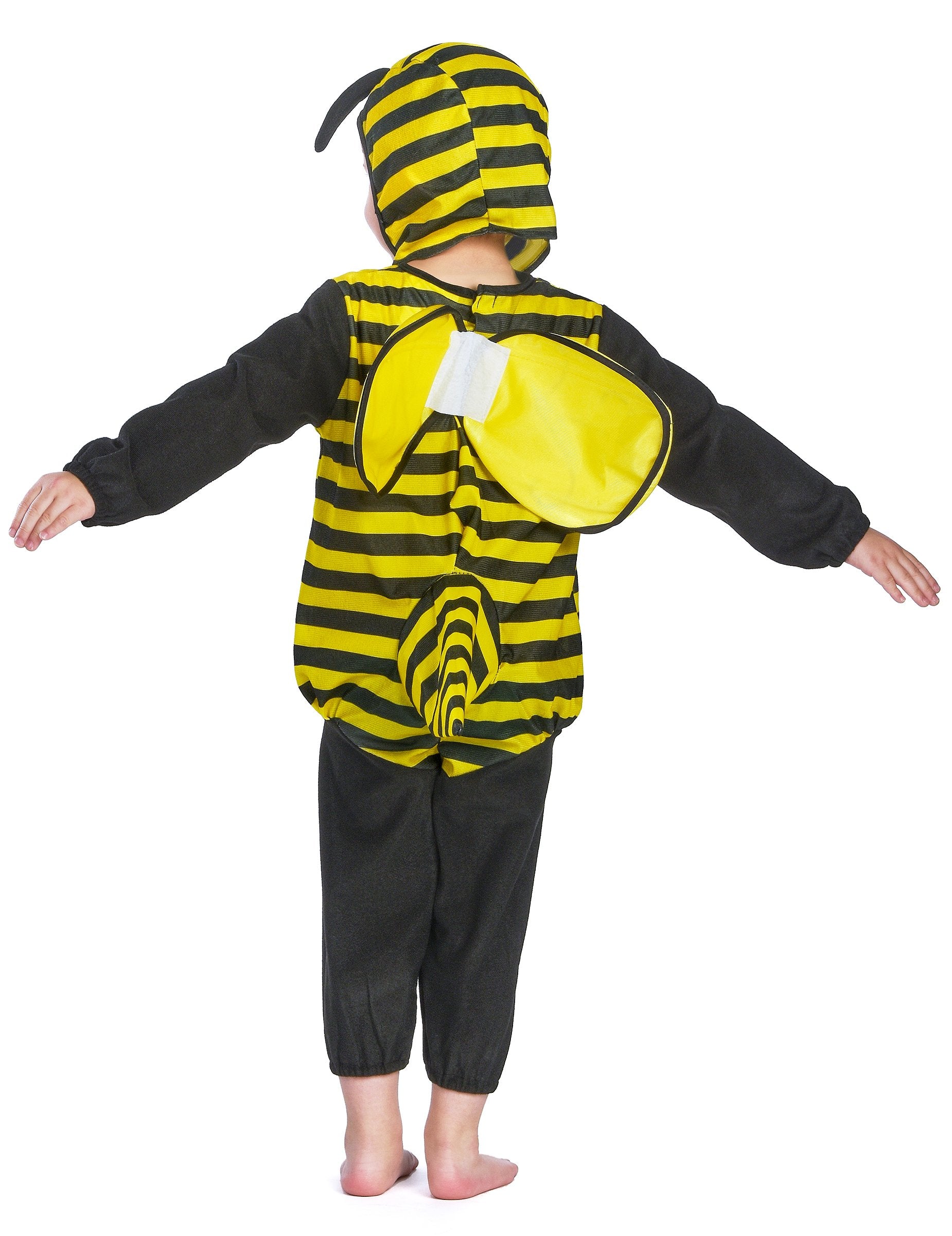 Pohľad zozadu s krídlami a žihadlom kostýmu včely pre deti