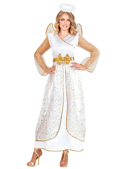 Dámsky kostým anjelika v bielo-zlatom prevedení