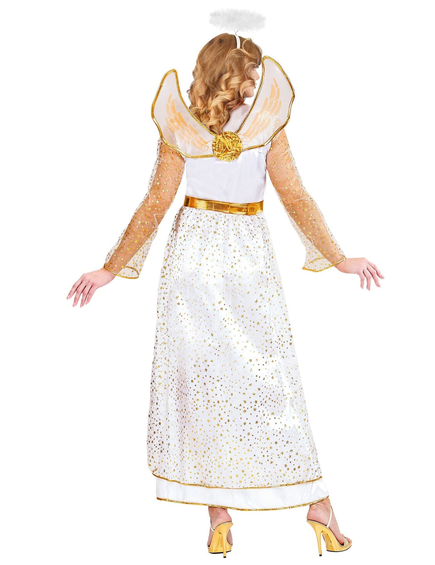 Dámsky kostým anjelika v bielo-zlatom prevedení