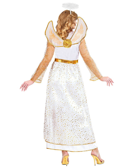 Dámsky kostým anjelika v bielo-zlatom prevedení
