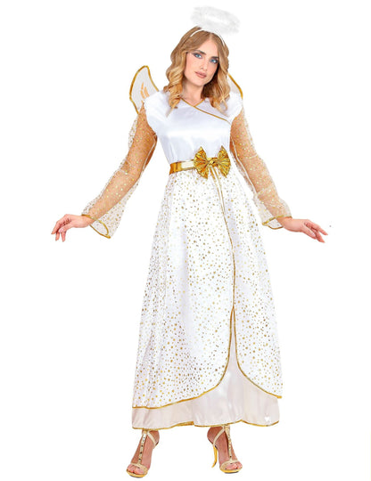 Dámsky kostým anjelika v bielo-zlatom prevedení