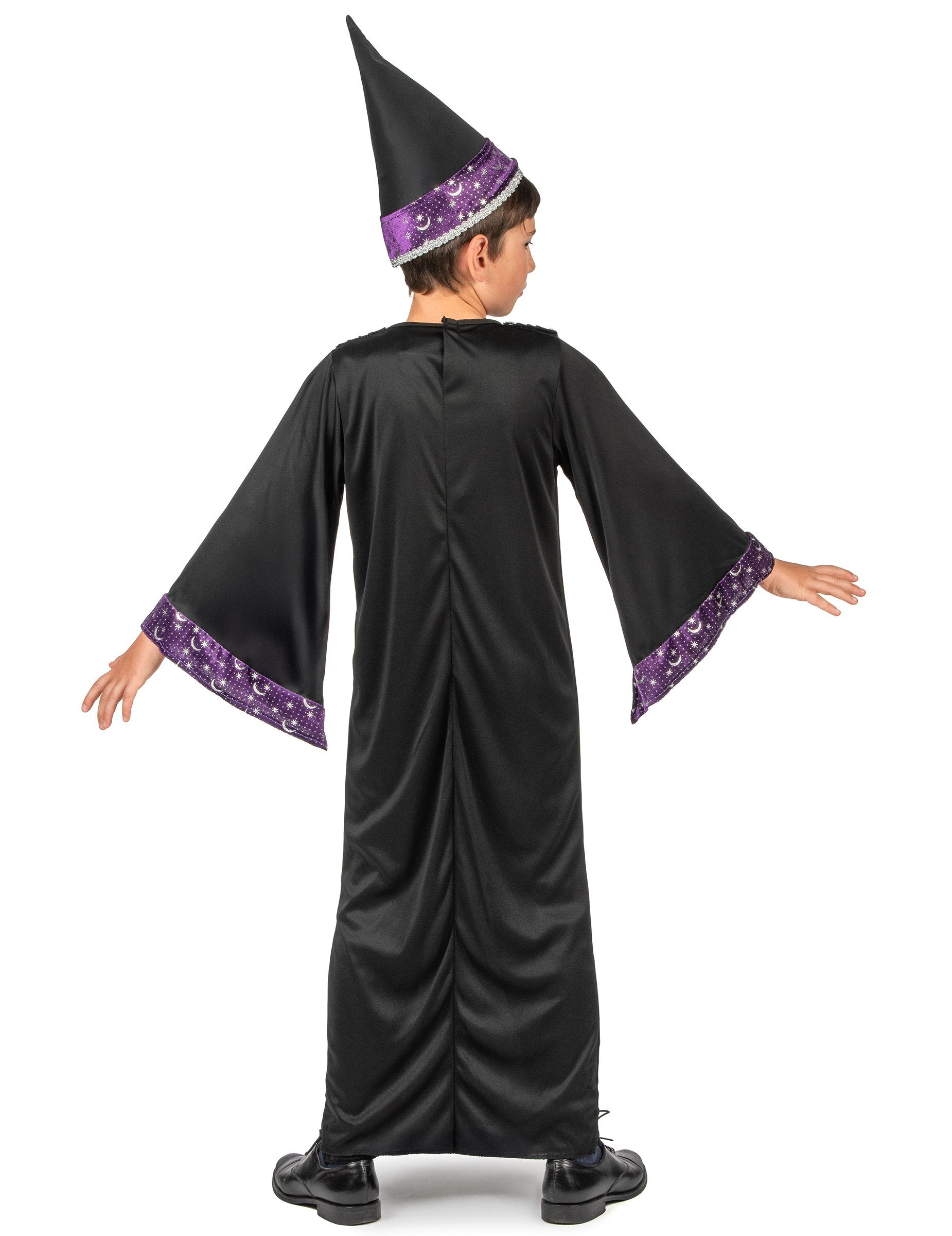 Vue de dos du déguisement apprenti sorcier pour enfant
