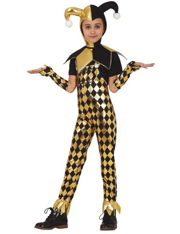 Dievčenský kostým Golden Arlequin