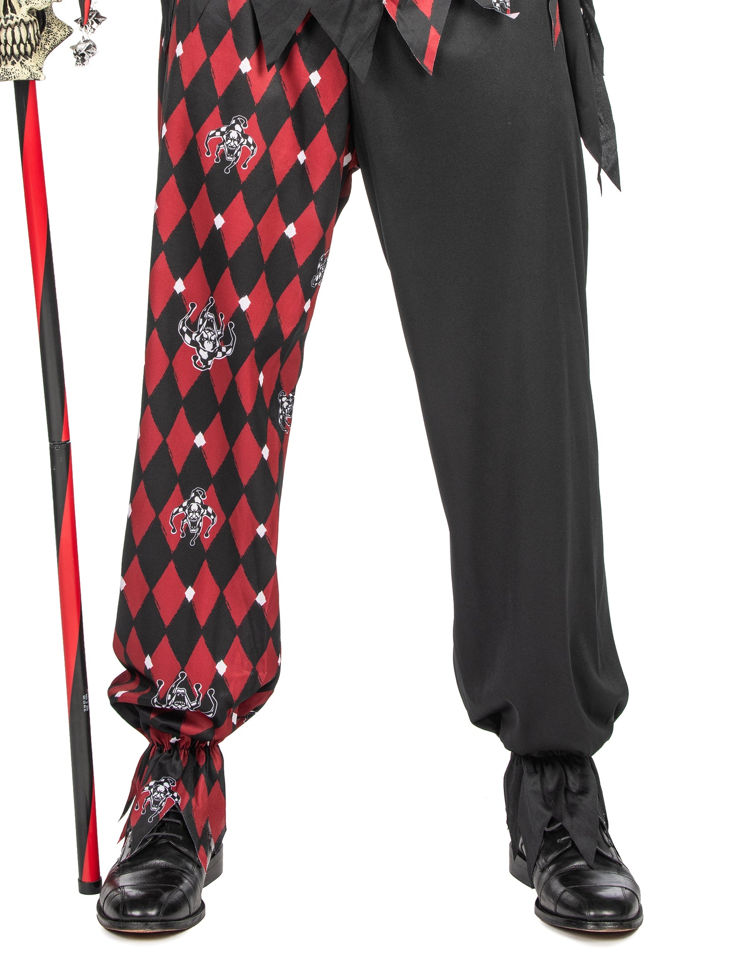 Détail du pantalon du déguisement Arlequin du mal luxe pour homme