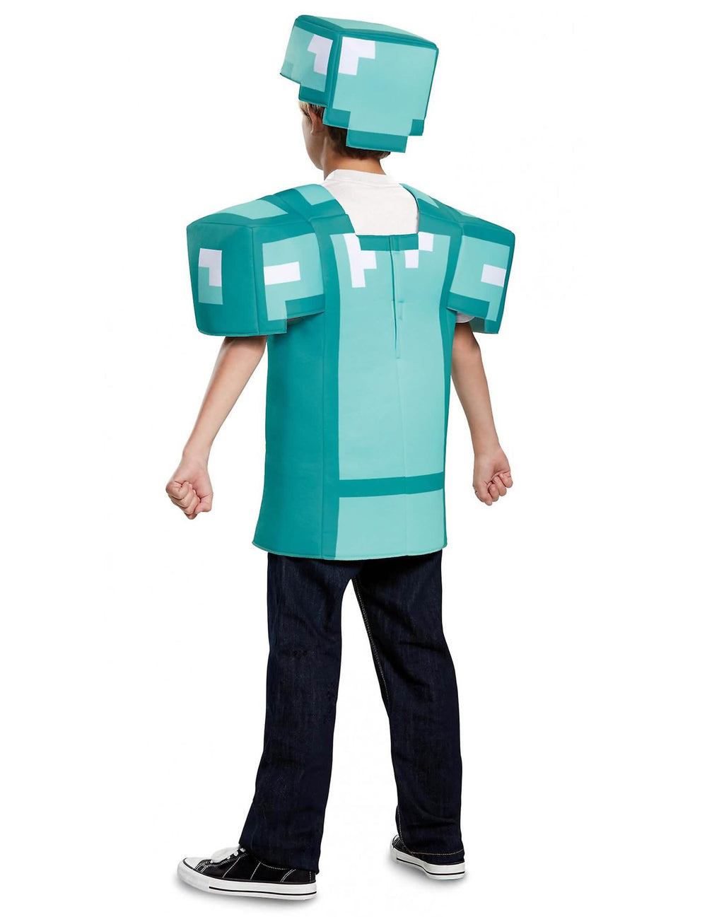 Zadný pohľad na kostým brnenia Minecraft