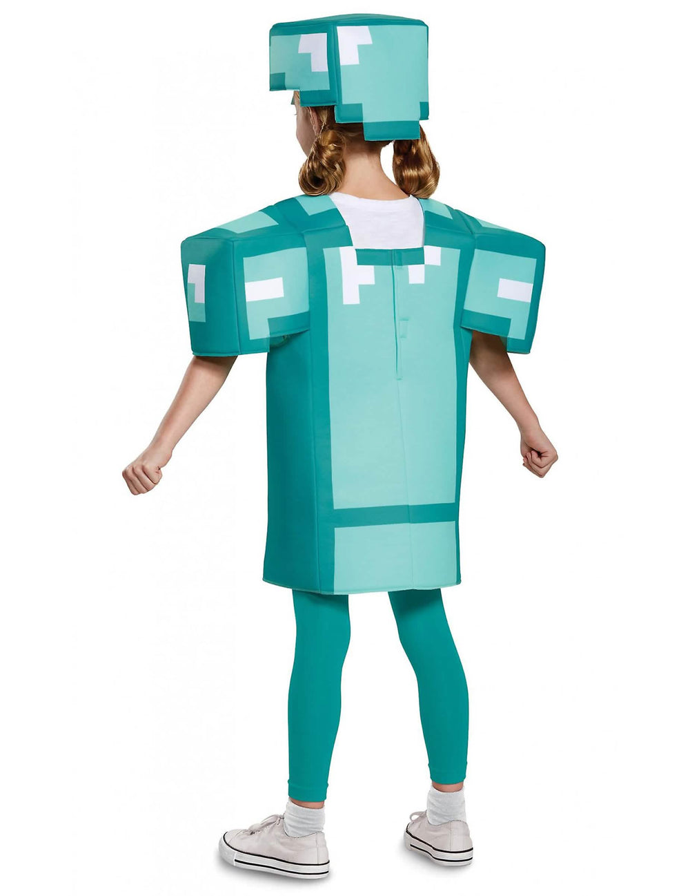 Pohľad zozadu na detský kostým brnenia Minecraft
