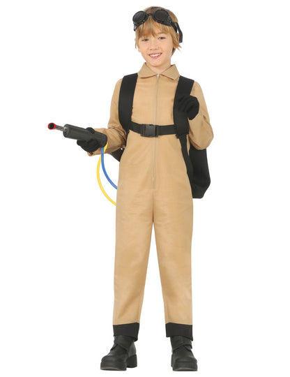 Déguisement attrapeur de fantôme avec sac pour enfant beige