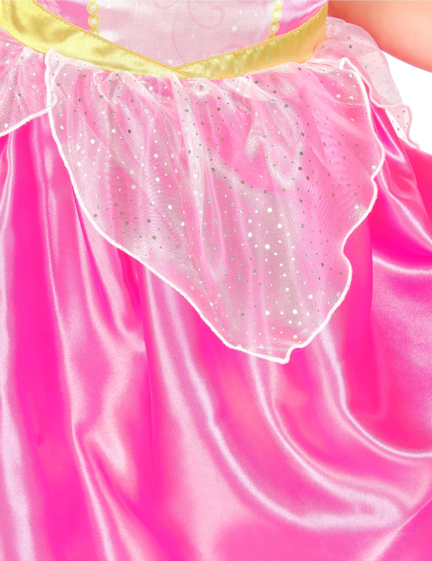 Détail du voile pailleté à la taille du déguisement Aurore La Belle au bois dormant™ basique