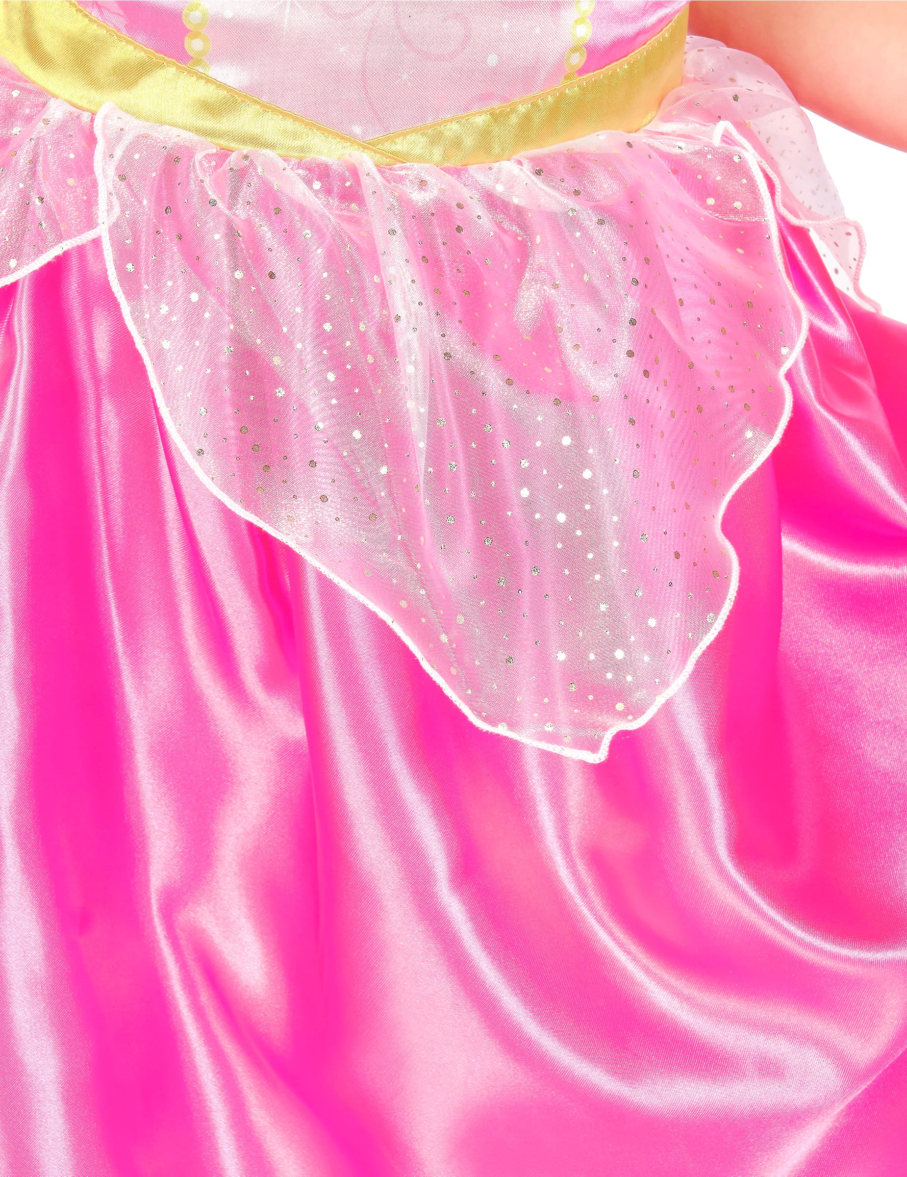 Détail du voile pailleté à la taille du déguisement Aurore La Belle au bois dormant™ basique