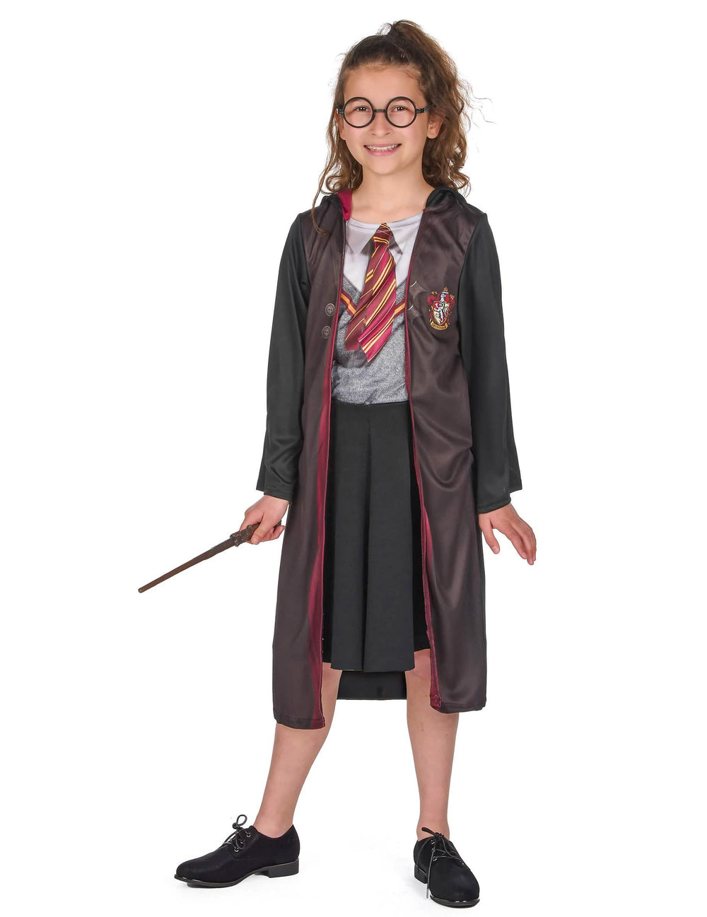 Pohľad spredu na kostým s doplnky Harry Potter™