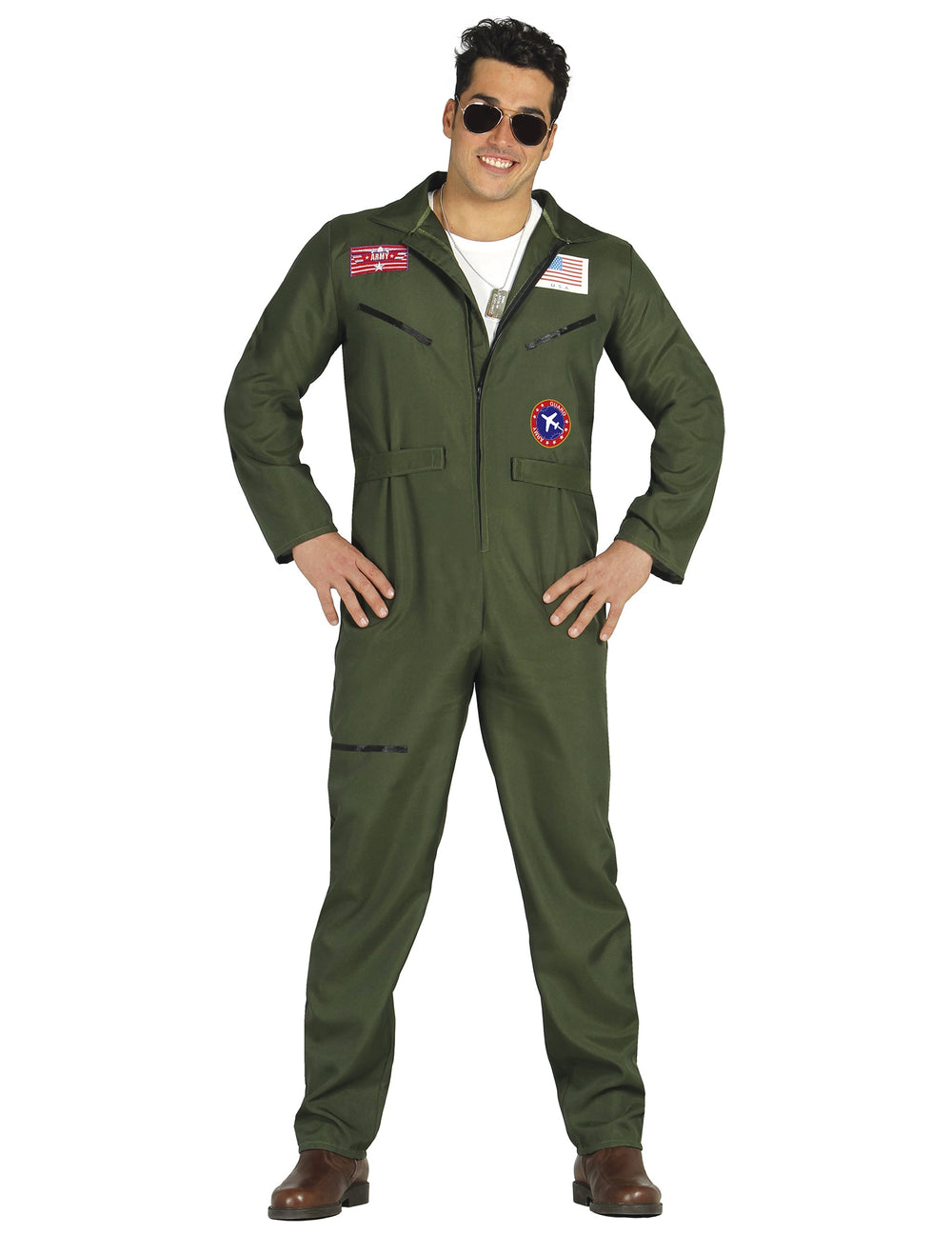 Vue de face du déguisement d'aviateur