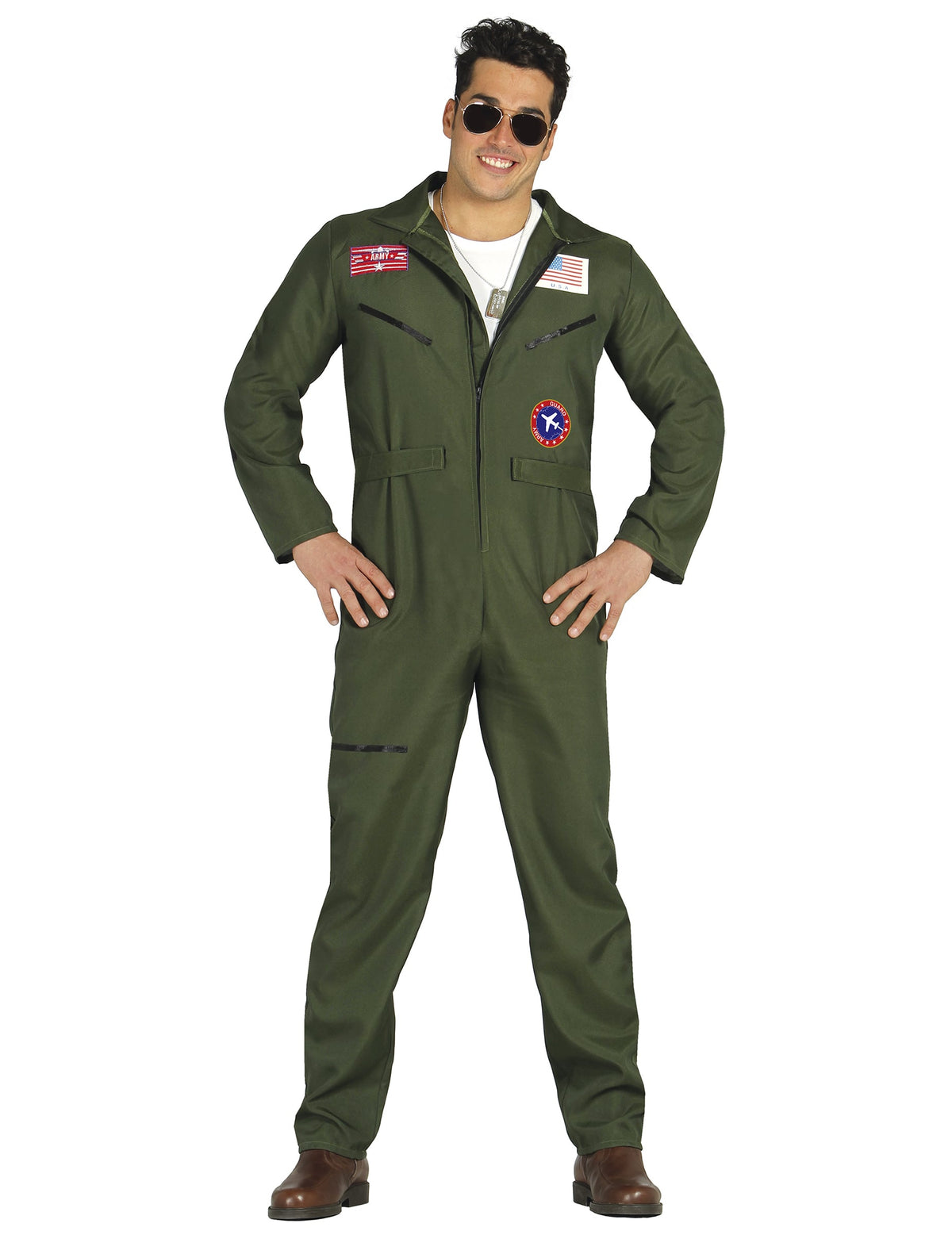 Vue de face du déguisement d'aviateur