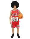 Déguisement de basketteur pour adulte rouge avec numéro 69