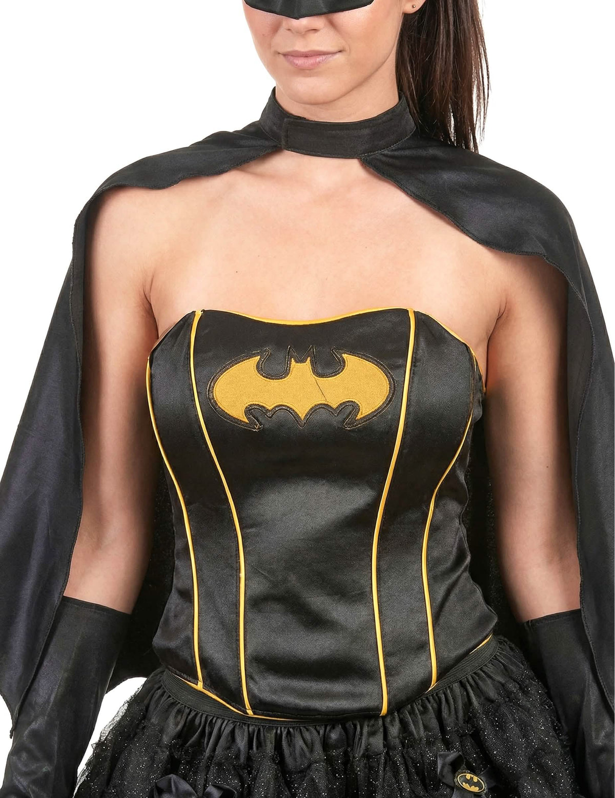 Detail bustieru s logom kostýmu Batgirl™ sexi pre ženu