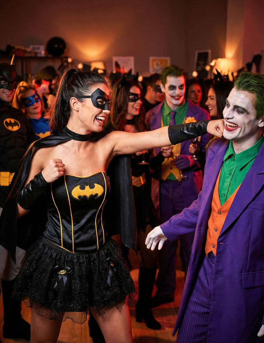 Scéna s Jokerom v sexi kostýme Batgirl™ pre ženu