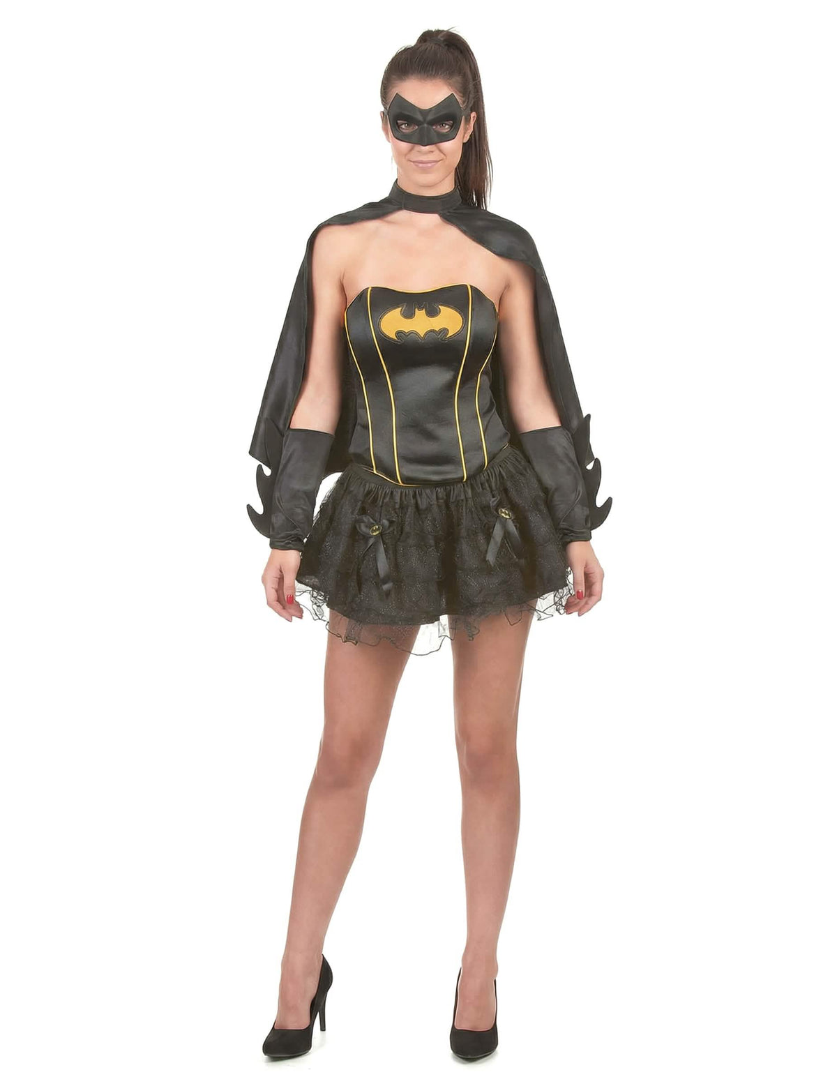Kostým Batgirl™ sexy pre ženu čierna a žltá s tutu a maskou