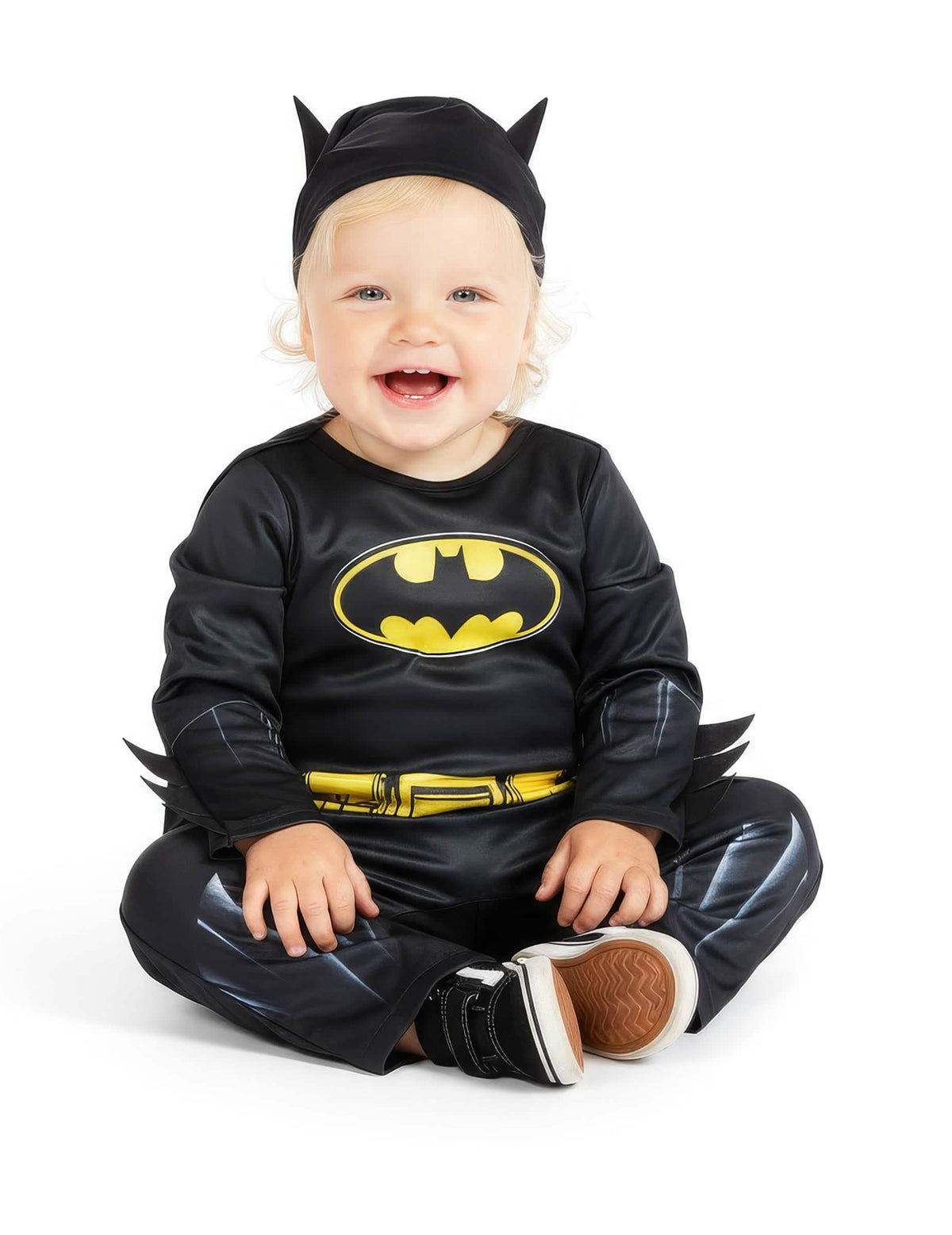 Kostým Batman™ pre bábätko čierna a žltá s čelenkou s ušami