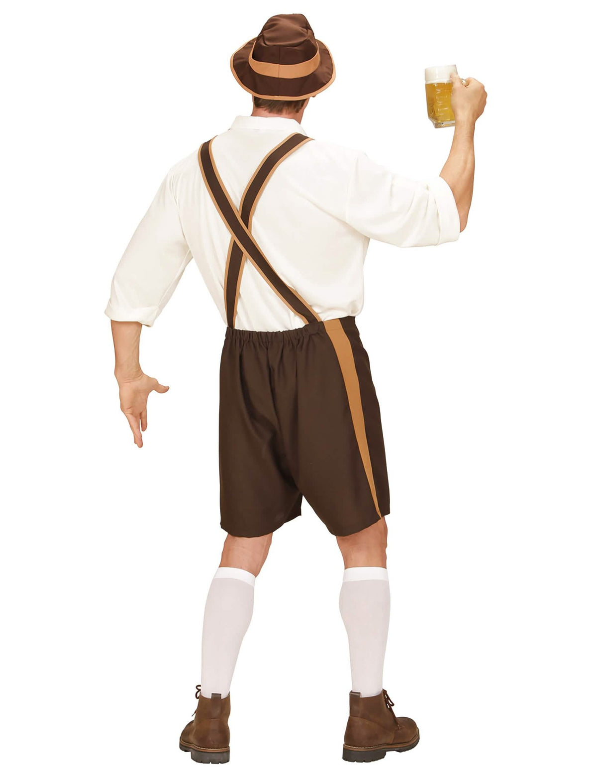 Zadný pohľad na bavorské kostým pre muža
