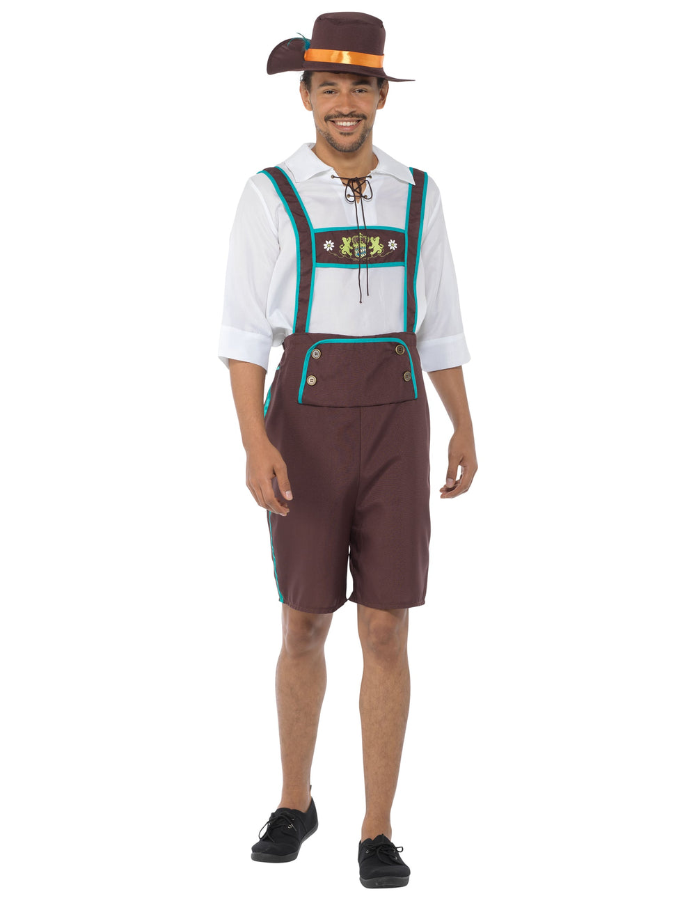 Vue de face du déguisement bavarois pour homme