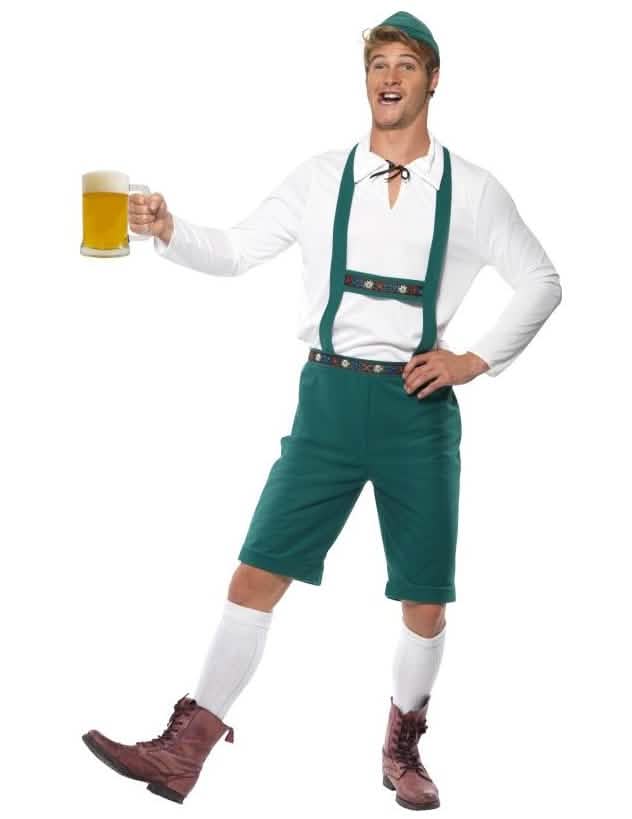 Bavorské kostým pre muža zelená s klobúkom