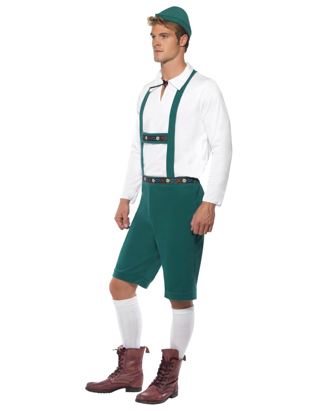 Bočný pohľad na bavorské kostým pre muž
