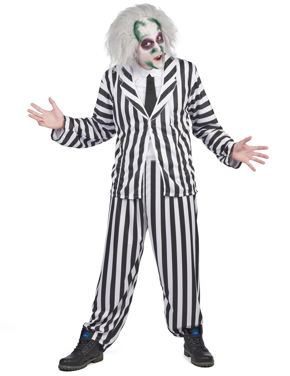 Vue de face du déguisement Beetlejuice pour homme