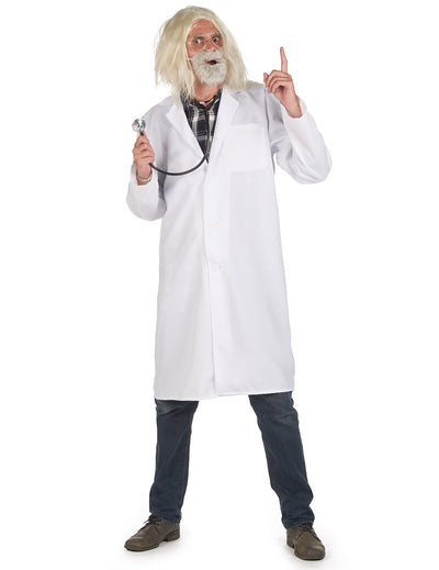 Déguisement blouse docteur savant pour adulte blanc