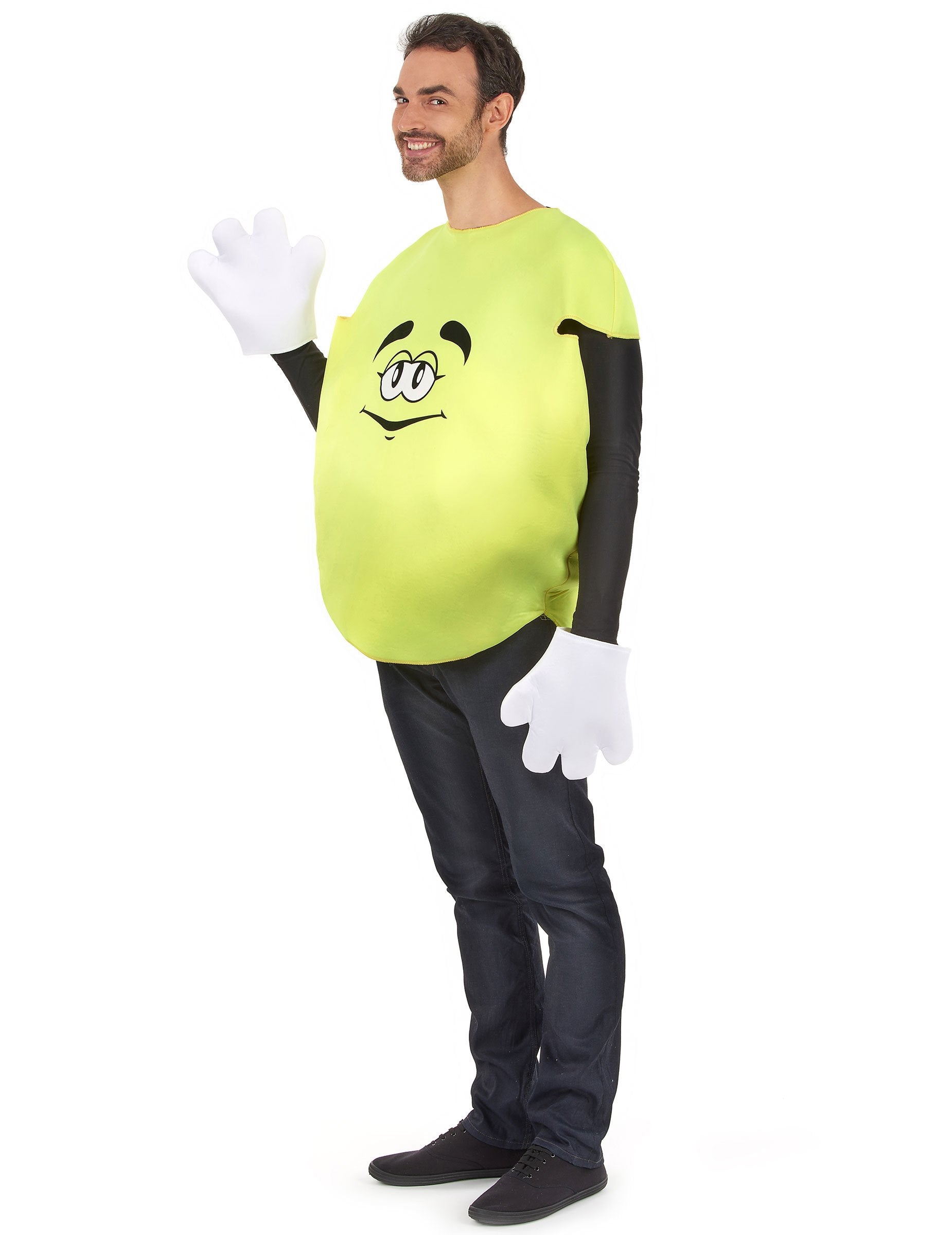 Vue de profil du déguisement de bonbon pour adulte