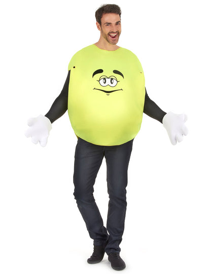 Déguisement de bonbon pour adulte jaune avec visage