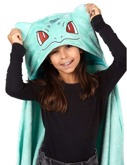Kostým Bulbasaur Pokémon™ detský polarový pléd s kapucňou 