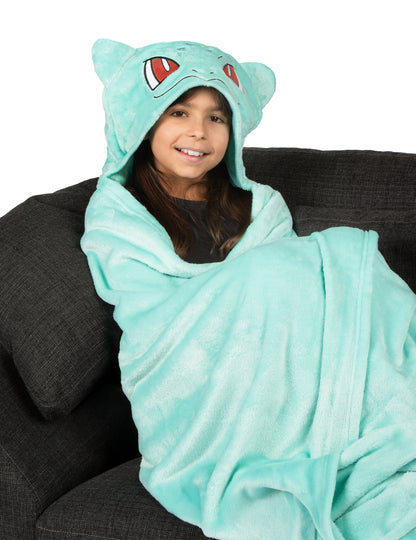 Kostým Bulbasaur Pokémon™ detský polarový pléd s kapucňou 