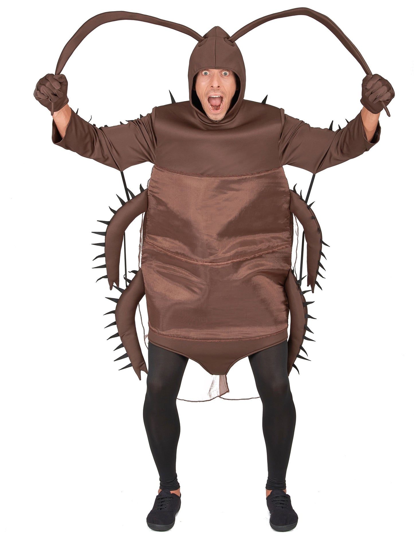 Déguisement cafard humoristique pour adulte marron avec antennes