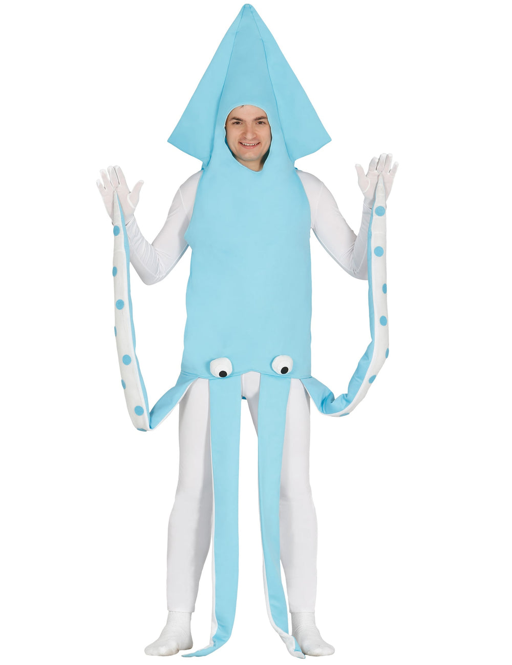 Déguisement de calamar pour adulte bleu avec tentacules