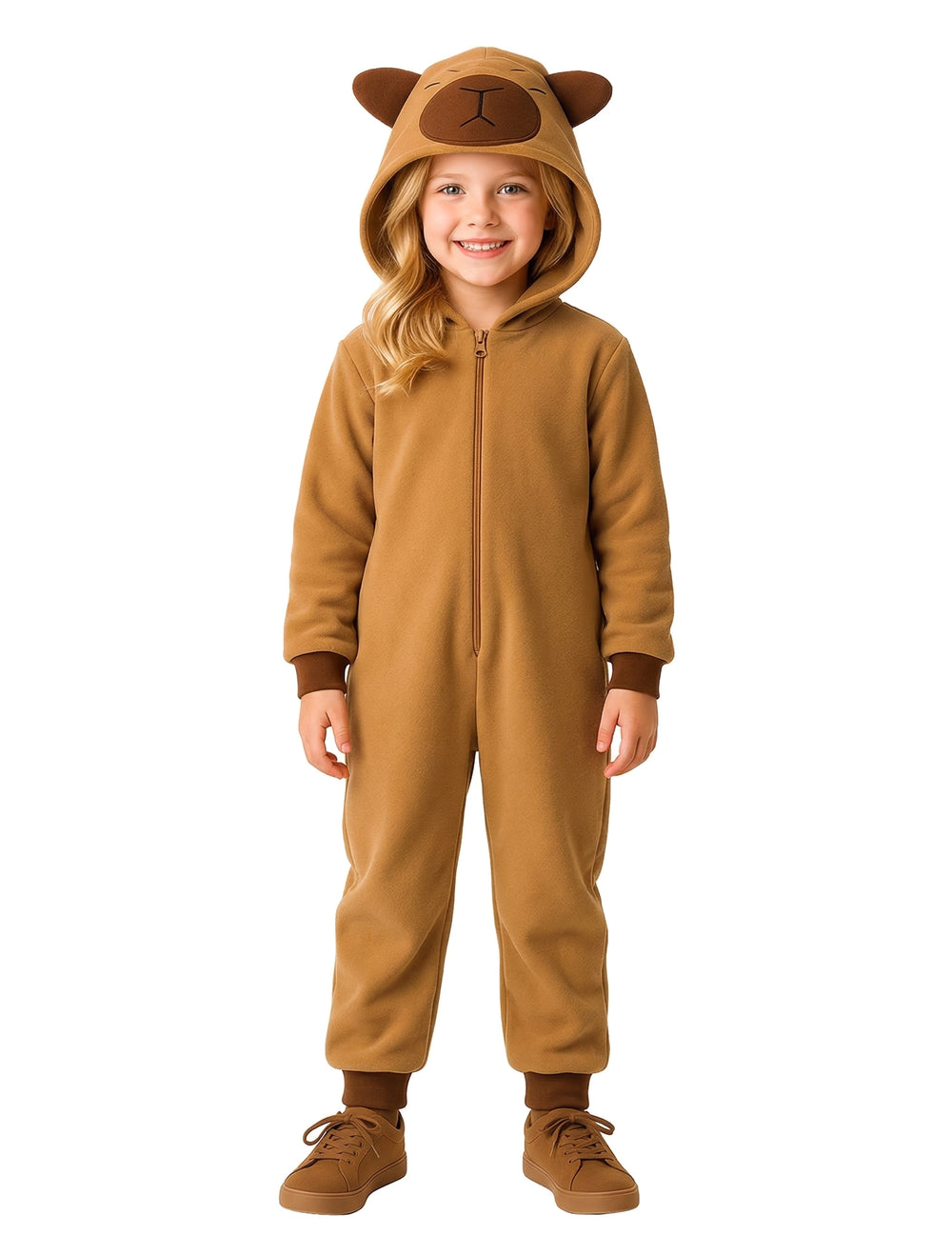 Déguisement Capybara pour enfant marron à capuche