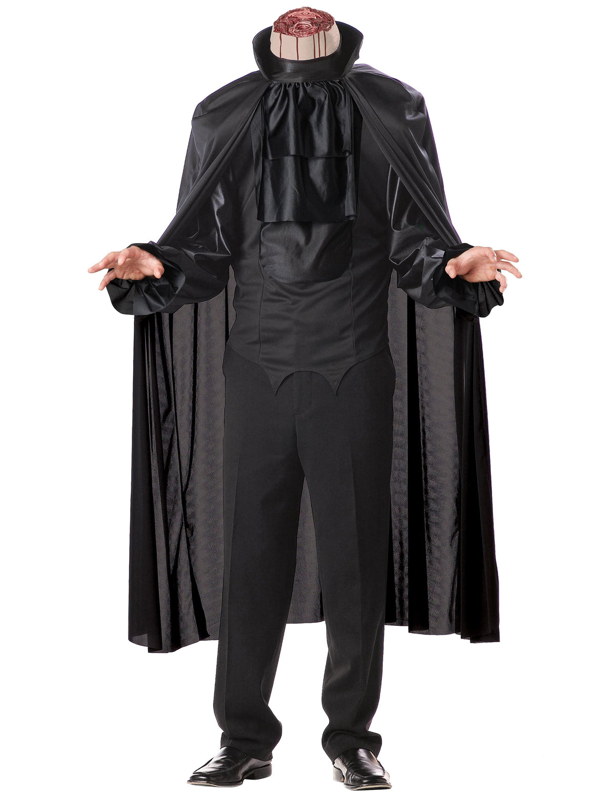 Déguisement Cavalier sans tête luxe pour homme noir avec effet cou tranché
