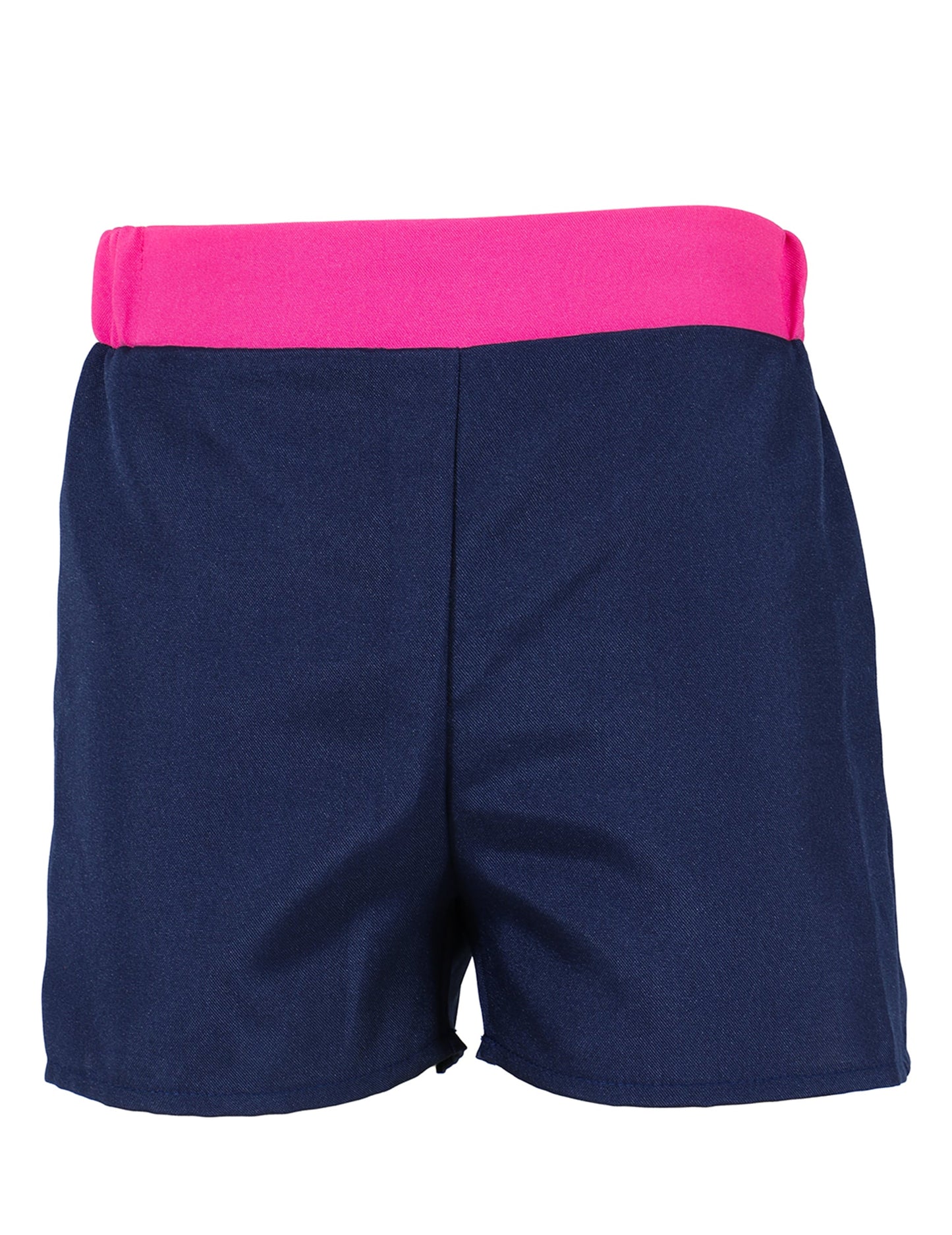 Détail du short bleu et rose du déguisement chanteuse Kpop