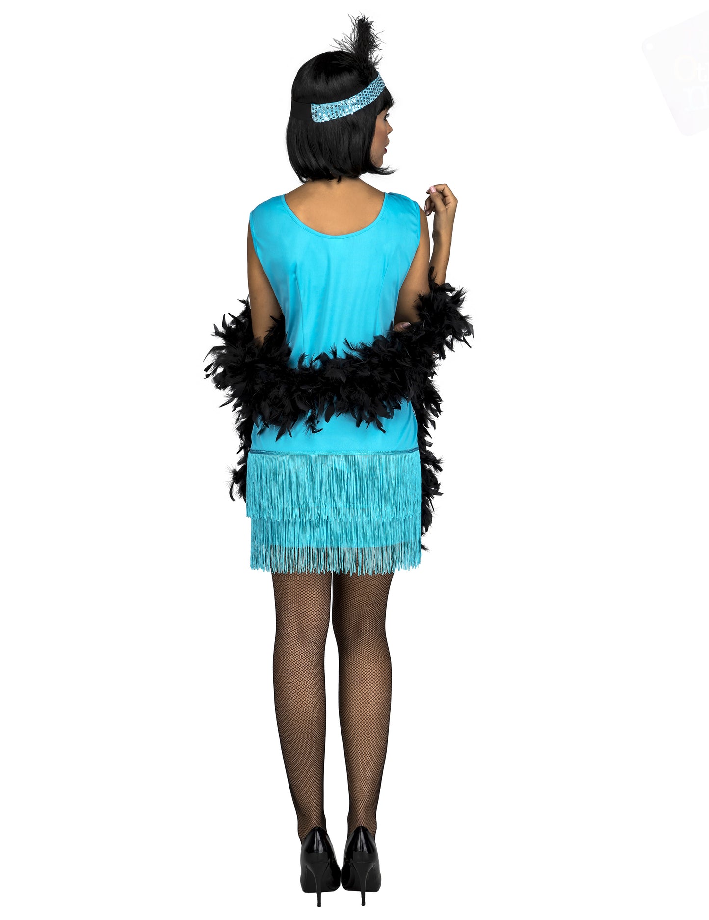 Dámsky charleston kostým tyrkysový so flitrami 