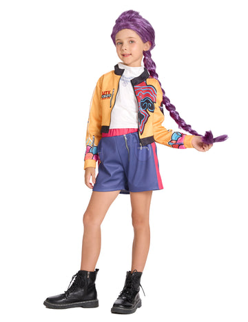 Kostým lovkyne démonov Kpop v krátkych nohaviciach pre dievča 