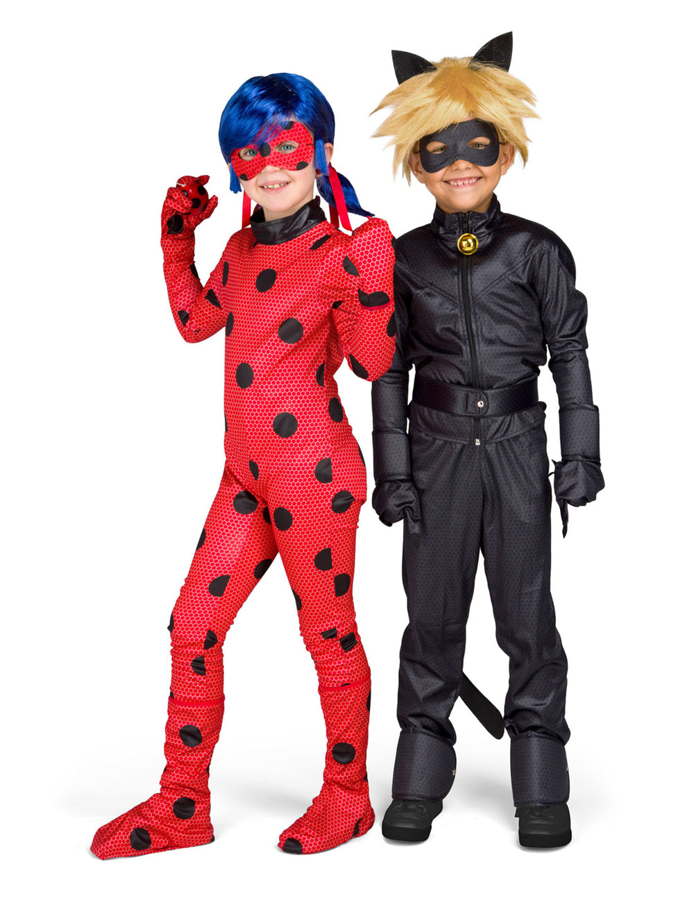 Mise en situation avec Ladybug du déguisement complet Chat Noir Miraculous™