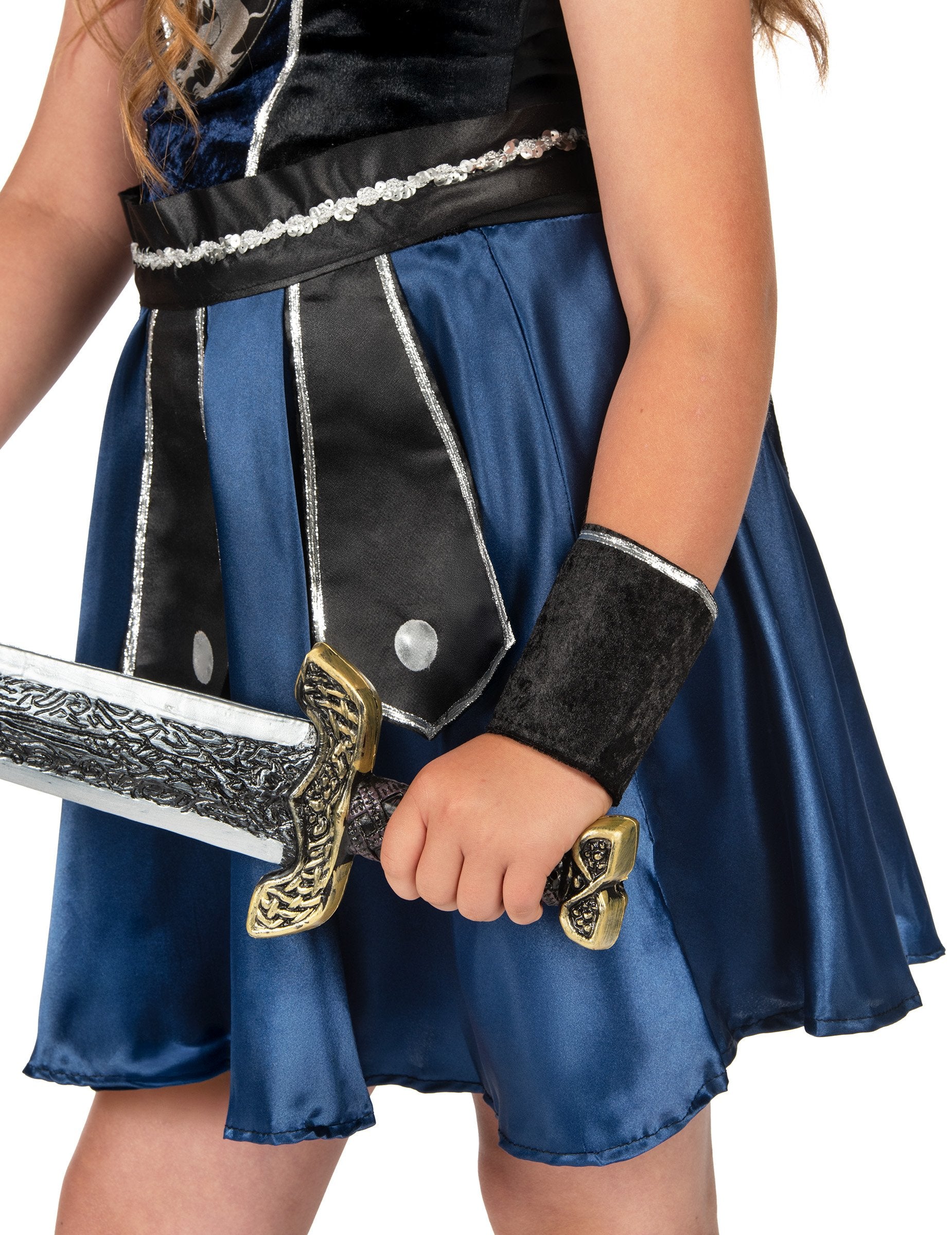 Détail de la taille et du protège-poignet du déguisement de chevalier lion royale