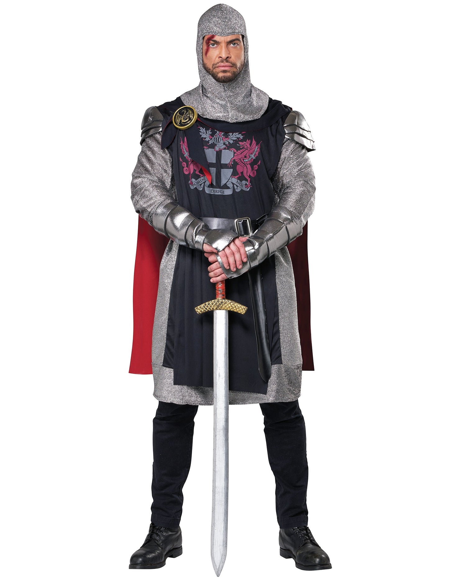 Vue de face du déguisement Chevalier Médieval pour homme