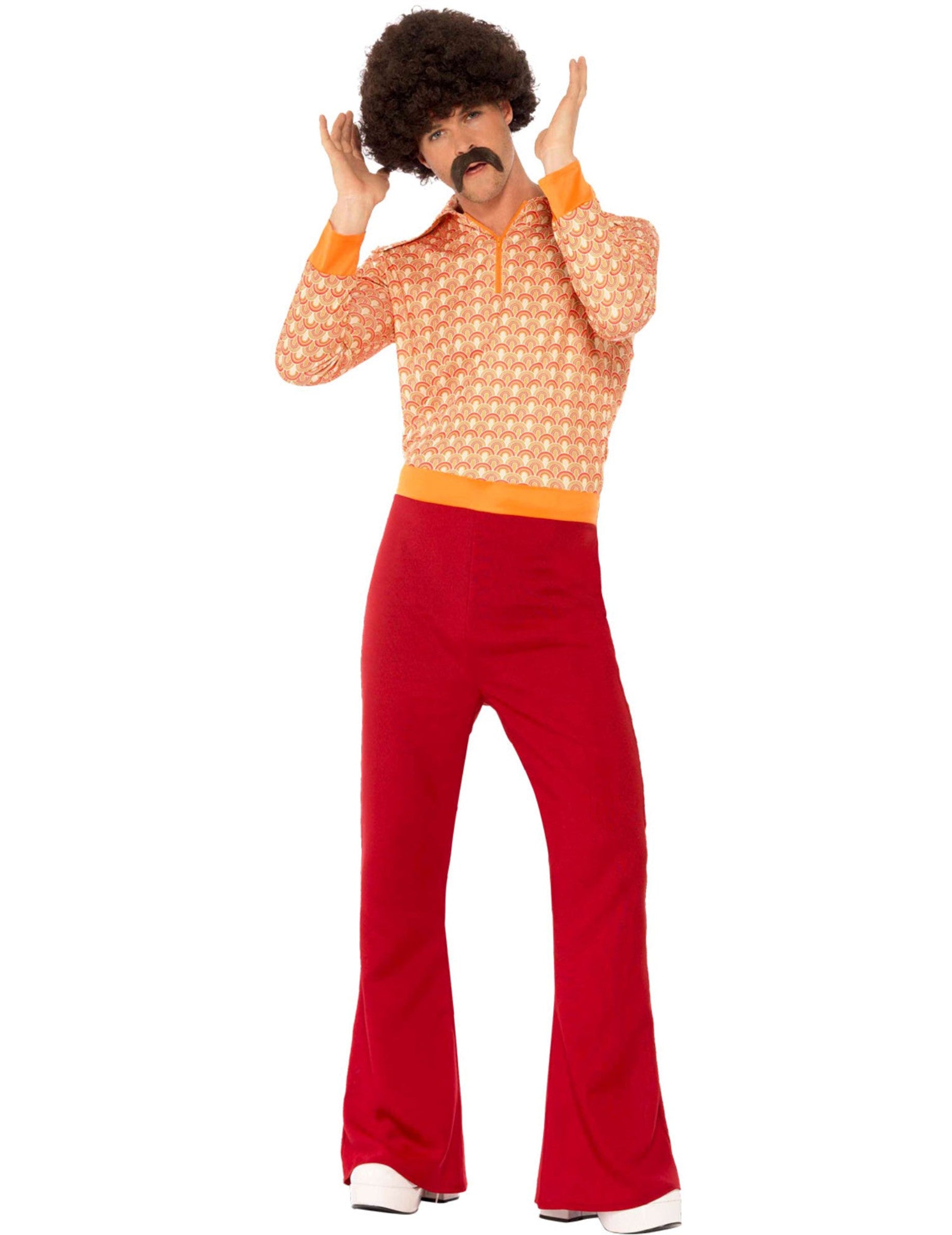 Predný pohľad na chic kostým 70. rokov pre mužov