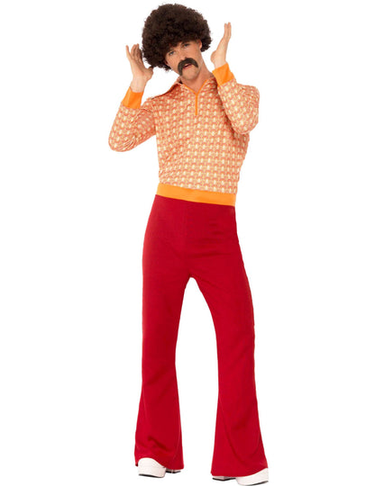 Predný pohľad na chic kostým 70. rokov pre mužov