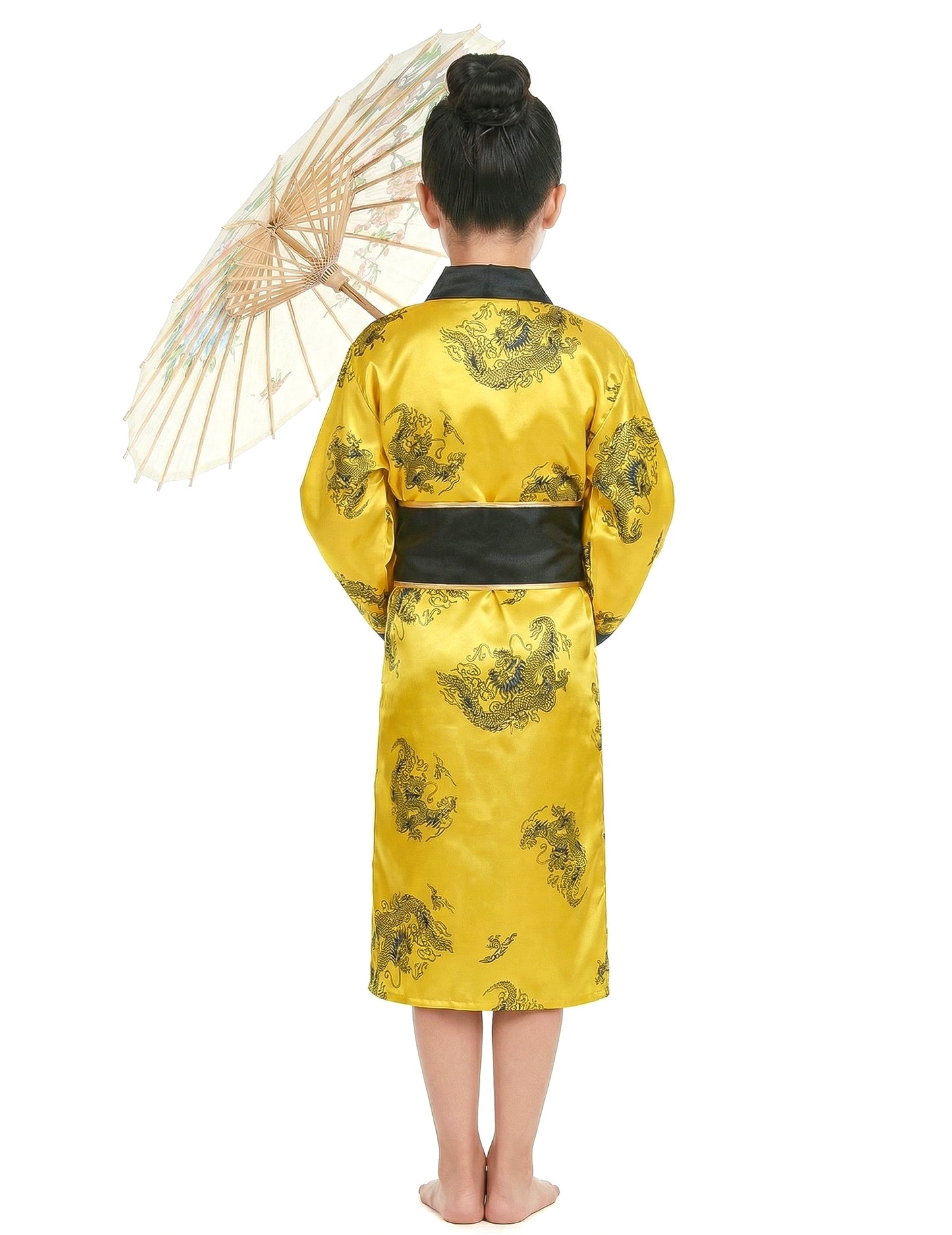 Vue de dos du déguisement de chinoise pour fille