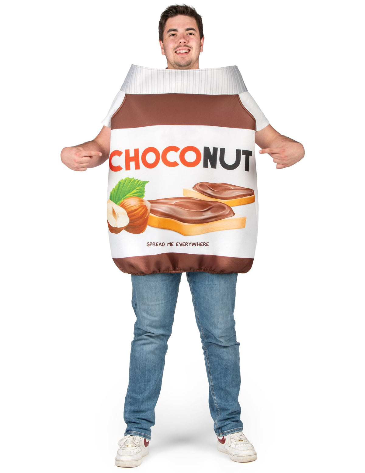 Vue d'ensemble du déguisement choconut pour adulte