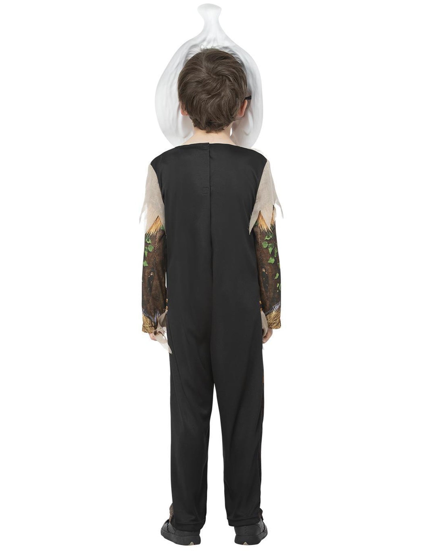 Vue de dos du déguisement citrouille épouvantail pour enfant